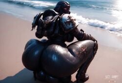 ai_generated animated armor armored_female arms_on_knees ass ass_focus back_view balls beach black_templars buff bulge bulge_under_clothes child_bearing_hips civitai full-package_futanari fully_clothed heavenly_ass helmet helmet_covering_face highres hourglass_figure huge_ass huge_balls huge_testicles looking_at_viewer looking_pleasured massive_ass massive_butt ocean ocean_background phat_ass power_armor power_suit squatting tagme testicles thick thick_ass thick_legs thick_thighs video video_game video_game_character video_game_franchise video_games warhammer_(franchise) warhammer_40k warhammer_fantasy wide_hips