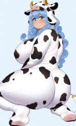 ai_generated big_breasts blue_hair cow_girl cowgirl_position friday_night_funkin friday_night_funkin_mod large_ass skyblue skyblue(bbpanzu) skyblue_(friday_night_funkin)