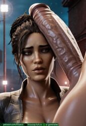 1futa 1girls about_to_fuck absurdly_large_cock ai_generated bimbo black_areola brown_skinned_female cheating_female cheating_girlfriend cucked_by_futa cyberpunk_2077 female futanari heavy_balls heavy_penis imminent_oral impossible_fit interracial kisuco looking_at_viewer mole nipples_visible ntr outdoors panam_palmer penis_bigger_than_head penis_over_face penis_pressed_against_face shiny_skin sky slapping_with_penis sweatdrop veiny_penis white-skinned_futanari white_penis