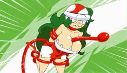 1girls animated assisted_exposure between_breasts blush bondage female high_heels mario_(series) minus8 nintendo piranha_plant piranha_plant_girl restrained tongue tongue_around_neck tongue_between_breasts yoshi yoshi's_island