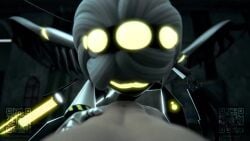 1boy 1girls 3d 3d_animation animated blowjob fellatio female gray_hair human male murder_drones pths robot robot_girl shibashibs short_hair sound sucking sucking_penis tagme tail v_(murder_drones) video visor white_body wings yellow_eyes