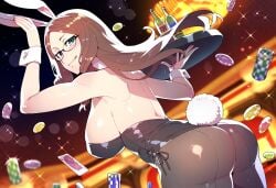 ai_generated blue_eyes brown_hair bunny_ears bunny_girl bunnysuit cuckold curvy fate/grand_order fate_(series) large_ass large_breasts leonardo_da_vinci_(fate) leonardo_da_vinci_(fate/grand_order) long_hair lordem netorare ntr wide_hips