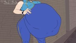 2girls animated big_ass big_breasts chun-li female_only female_pred female_prey huge_ass juri_han shorter_than_30_seconds shorter_than_one_minute sound street_fighter swallowed_whole tagme thefudgeman video vore vore_belly