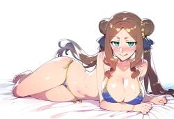 ai_generated bikini blue_eyes brown_hair cuckold curvy fate/grand_order fate_(series) large_ass large_breasts leonardo_da_vinci_(fate) leonardo_da_vinci_(fate/grand_order) licking_lips long_hair lordem netorare ntr wide_hips