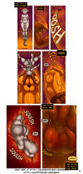 absurd_res animal_genitalia animal_penis ball_bulge balls blush close-up cock_vore comic dialogue domestic_cat english_text equine_penis felid feline felis flared_penis hi_res horsecock howard_(james_howard) internal james_howard male male_pred male_prey mammal medial_ring nude onomatopoeia page_71 penile penis precum reggie_(james_howard) size_difference sound_effects spread_urethra urethral_bulge vein veiny_balls veiny_penis vore