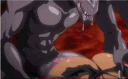 abs animated ass ass_grab big_ass bouncing_ass censored dark_skin drooling fat_ass female ingrid_(taimanin_asagi) lilith-soft makai_kishi_ingrid male manhandling moaning monster penis red_eyes saliva sex sound taimanin_(series) thong video