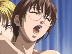 00s 1futa 2001 animated animated_gif bible_black big_breasts blonde_hair blue_eyes brown_hair closed_eyes drooling female futa_with_female futanari glasses kitami_reika large_breasts lowres multiple_girls nonogusa_miyuki open_mouth rape reverse_cowgirl_position school_nurse school_nurse_and_student short_hair straddling tagme teacher_and_student