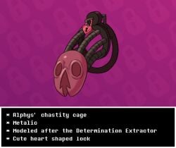 alphys chastity_cage chastity_cage_only chastity_device chastity_device_only creative_chastity dracozhilla english_text lock locktober nude stylized_chastity_cage text undertale undertale_(series) zero_pictured