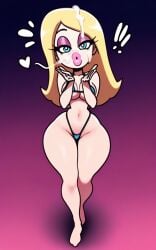 ai_generated bimbo blonde_female blonde_hair huge_breasts hyper olivia_(pixelsin) original_character pixelsin skinny_waist wasp_waist wide_hips