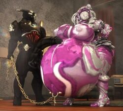 big_ass big_breasts big_penis breasts bubble_butt cleavage cum cum_inflation female follie_(warframe) huge_ass huge_breasts huge_cock male nipples penis qzk_forte rhino_(warframe) tagme thick_thighs warframe wide_hips