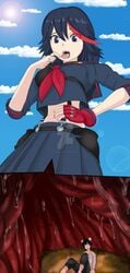 female full_color giant giantess kill_la_kill matoi_ryuuko sky stomach tiny vore