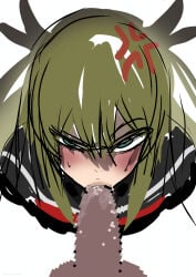 angry blonde_hair blowjob censored_penis green_eyes hisui_kanon mad sentai_daishikkaku