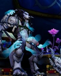 absurd_res anthro armor armor_plates balls big_balls big_penis blizzard_entertainment breasts canid canine canis foreskin fur genitals green_eyes grey_body grey_fur hand_on_balls hand_on_breast hand_on_penis hi_res humanoid_genitalia humanoid_penis inside magic male male_only mammal nuber nude penis saggy_balls solo tagme warcraft werecanid werecanine werecreature werewolf wolf worgen worgen_with_tail world_of_warcraft
