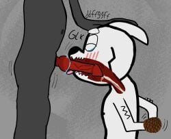 adult_on_adult anthro asphyxiation bdsm belly blush blush_lines bodily_fluids bondage bound boy_kisser_(meme) choking choking_on_cum choking_on_penis cum cum_drip cum_inside ddffggdd dripping duo ears_back ejaculation fellatio forced forced_oral fur gag gagged gagged_drooling gagging_on_penis genital_fluids genitals grey_body hands_tied hi_res holding_head humanoid internal internal_oral knot knotted_penis male male/male meme navel nipples oral oral_penetration penetration penile penis pivoted_ears questionable_consent sex tears tears_of_pain white_body white_fur
