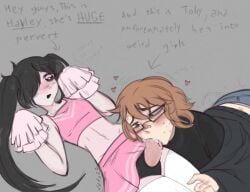 1boy 1girls blowjob bottom_heavy bottom_heavy_femboy cheerleader clothed_sex clothing defozz dominant_female female_on_top femboy femdom geek heavy_bottom nerd nerdy_male panties pegging pervert_female size_difference strap-on strapon thicc thick_ass thick_femboy thin thin_female twink twintails
