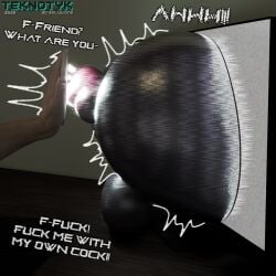 3d_(artwork) ambiguous_gender animal_genitalia animal_penis anthro autopenetration balls black_body blender_(artwork) butt canid canine canine_genitalia canine_penis coming_out_of_monitor coming_out_of_phone computer dialogue digital_media_(artwork) duo electronics faceless_character forced_autopenetration genitals gynomorph hi_res human impact_lines inside intersex intersex_penetrated knot mal0 malo mammal masturbation non-euclidean_masturbation non-euclidean_sex penetration penis phone portal_sex scp-1471 scp-1471-a scp-1471-a_(da.nilkaz) scp_foundation sex static stuck stuck_knot teknotyk thinking_with_portals watermark