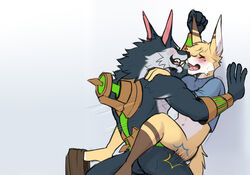 2019 anthro ass canid canine canis fox fur hair kemono league_of_legends male male_only mammal muscular muscular_male nude open_mouth riot_games sex simple_background smile smooth_skin thrusting video_games warwick willson willsonpoke wolf