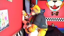 16:9 3d_(artwork) animatronic anthro bear blush bodily_fluids breasts cum digit_ring digital_media_(artwork) duo erection female five_nights_at_freddy's five_nights_at_freddy's:_security_breach genital_fluids genitals glamrock_freddy hair hi_res jewelry lagomorph leporid machine male male/female mammal married_couple moan multicolored_hair orgasm penis rabbit rainbow_hair ring robot robot_anthro scott_cawthon scottgames steel_wool_studios vaginal_fluids valeferry valeferry_official valentina_cassidy wedding wedding_ring widescreen