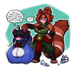 big_breasts breast_expansion breasts cleavage female furry huge_breasts hyper_breasts lunarspy me shi_yu_(lunarspy) tag tagme thick_thighs wide_hips xue_feng_(lunarspy)