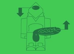 2d 2d_(artwork) 2d_artwork arrow arrow_(symbol) cock dick excuse_me_sir excuse_me_sir_(the_boys) ferman ferman_(robloxian) funny green_background green_body green_clothing green_penis green_skin joke joke_art meme oc original_character penis self_insert shitpost shoes sweater vein veins veiny_penis