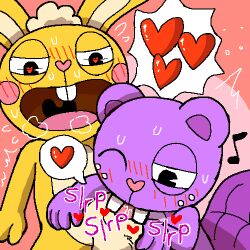 2026 2boys animal_genitalia animal_penis anthro anthro_on_anthro anthro_only beaver beaver_ears beaver_tail blowjob blush blush_lines blushing buckteeth bunny bunny_ears color colored cuddles_(htf) digital_drawing_(artwork) digital_media_(artwork) duo fellatio frchpk freckles freckles_on_face furry furry_male furry_only gay gay_blowjob gay_male genitals happy_tree_friends heart heart-shaped_pupils heart_symbol hearts lagomorph leporid male male/male male_only mammal mondo_media no_humans one_eye_closed onomatopoeia open_mouth oral oral_penetration oral_sex pawprint.ing_(artwork) penetration penile penile_penetration penis penis_in_mouth penis_out purple_fur rabbit rabbit_ears rodent sucking sucking_penis sweat sweatdrop sweating tooth_gap toothy_(htf) yellow_fur