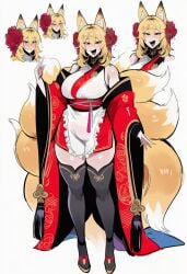 1girls ai_generated female female_only kitsune kortai novelai original_character reference_sheet tagme