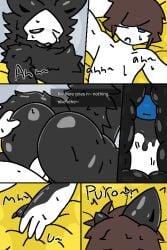 anal anal_fluids anal_penetration anthro big_butt black_body bodily_fluids butt canid canine canis changed_(video_game) duo fall_on_heels_(artist) fallonheels from_behind_position genitals goo_transformation hi_res human latex latex_body lgbt_pride lin_(changed) male male/male mammal moan penetration penile penile_penetration penis puro_(changed) sex thick_thighs transformation transformation_sequence wolf x-ray_view