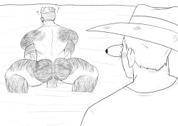 2boys bara character_request flat_chastity_cage gay gay_male hairy_male muscular_anthro muscular_male yaoi
