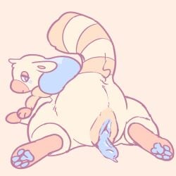 ambiguous_gender big_clitoris blue_genitals blue_hair butt claustrophile clitoris dragon fur furred_dragon furred_scalie genitals hair hi_res hole_(anatomy) markings monobutt mythological_creature mythological_scalie mythology paws penis presenting ring_(marking) ringed_tail scalie solo striped_markings striped_tail stripes sun_dragon tail tail_markings uvie