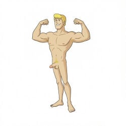 cock dick flexing fred_jones male_only naked_male nude_male penis posing scooby-doo solo_male
