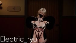 1280x720 1girls boobs breasts clevage clothed_female cow_print electric_ryu female indoors inside mask milf tits unity_(engine) vrchat vrchat_avatar wearing_mask yellow_eyes