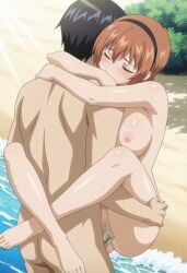 1boy 1girls adult_and_teenager age_difference ai_generated beach biting biting_arm biting_own_arm black_hair blush bodily_fluids breast_press breasts busty completely_nude couple crossed_legs cuddling duo_focus embrace excessive_sweat faithful_to_the_anime feet female green_eyes hair_intakes hairband happy_female happy_sex heart high_resolution hugging leg_lock long_hair lotus_position making_out male male/female male_with_female mizushima_kaho muscular muscular_male nail_polish night nude orange_hair outdoors penetration pixie_cut rin_x_sen rin_x_sen_+_ran_-_sem_cross_mix romantic romantic_couple romantic_sex saliva seaside short_hair stand_and_carry_position standing standing_sex straddling sweat sweatdrop sweating sweating_profusely teacher_and_student teenage_couple teenage_female teenager toes toned toned_body toned_male uncensored