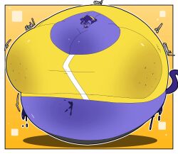 big_breasts blue_body blue_hair blue_tail blueberry_inflation breasts cleavage female furry gameoverse glitch_productions huge_breasts inflation kit_(gameoverse) shun_gt solo tagme thick_thighs wide_hips