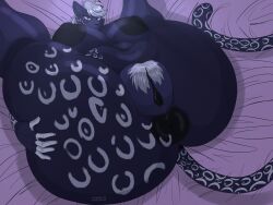 anus bed belly big_belly big_breasts big_butt big_vulva bodily_fluids breasts butt butt_grab felid feline female furniture genital_fluids genitals hand_on_butt hi_res huge_breasts huge_butt jaguar mammal on_bed pantherine presenting presenting_hindquarters pubes smile solo turless_hyde vaginal_fluids vulva yamizinhuu