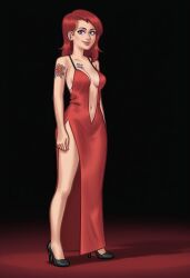 1girls 2d 2d_(artwork) ai_assisted ai_generated breasts cleavage clothed clothing daeisi digital_drawing_(artwork) digital_media_(artwork) dress erect_nipples erect_nipples_under_clothes female female_focus female_only grace_(summertime_saga) light-skinned_female light_skin medium_breasts nipples nipples_visible_through_clothing petite petite_body petite_female pose posing presenting presenting_breasts red_carpet red_hair redhead showing_off simple_background small_breasts summertime_saga tattoo tattoos thick_thighs
