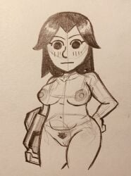 1girls 2025 2d 2d_(artwork) areola areolae arm_cannon belly belly_button blush blushing blushing_female bottomless bottomless_female breasts cannon cleft_of_venus drawing eyelashes female gun hair halfbody medium_breasts mii mii_gunner mii_gunner_(smash_4) naked naked_female navel neutral_expression nipples nude nude_female oh_gosh_levi outline outlines pubes pubic_hair pussy pussy_hair pussy_lips rough_sketch shoulder_length_hair simple_background sketch solo straight_face super_smash_bros. super_smash_bros._for_nintendo_3ds_and_wii_u topless topless_female vagina waist_up wavy_hair white_background