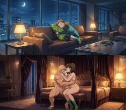 1girl 2_panels 2boys 2boys1girl about_to_have_sex about_to_pound_the_fuck_outta_em ai_assisted ai_generated bedroom bedroom_background bedroom_setting canopy_bed cheating_female cheating_girlfriend cheating_wife clothed_male crossover cushion diane_(nanatsu_no_taizai) digital_art dragon_ball dragon_ball_super dragon_ball_z edited_ai embracing embracing_another erect_penis erection hands_on_partner hidden_breasts im_whoop inpainted king_(nanatsu_no_taizai) kissing lamps lighting living_room master_roshi naked naked_female naked_female_with_naked_male naked_male nanatsu_no_taizai netorare nighttime no_sex_(yet) ntr old_man older_male older_male_and_younger_female seven_deadly_sins sleeping sleeping_male sleeping_on_couch split_image stealing_crush stealing_girlfriend unaware unsuspecting younger_female
