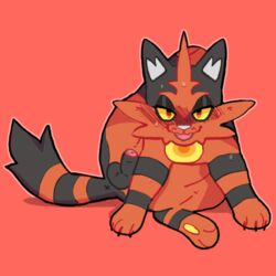 1:1 1boy 2019 3_toes anus ass balls black_fur blush claws erection feet feline feral flexible foreskin fur furry half-closed_eyes humanoid_penis leg_up looking_at_viewer male male_only mammal nintendo nude one_leg_up orange_fur paws penis pink_nose pokémon_(species) pokemania pokemon pokemon_(species) pokemon_sm raised_leg red_background red_eyes simple_background sitting solo stripes sweat tail testicles torracat uncircumcised video_games x_anus yellow_sclera