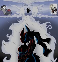 2026 abstract_background anthro arms_behind background_character blue_outline bodily_fluids cinder_(cuchuflin) cinderace colored_outline crying digital_media_(artwork) digital_painting_(artwork) female foreground_silhouette furniture generation_1_pokemon generation_4_pokemon generation_5_pokemon generation_6_pokemon generation_8_pokemon genitals group handjob hi_res humanoid intersex intersex/female intersex/male licking lopunny lucario lucille_(sin_city) machoke male male/female male/male maleherm marv mega_evolution mega_lucario nintendo obstagoon oral outline painting_(artwork) penile penis penis_lick pokemon pokemon_(species) puffy_the_destroyer red_outline rio_(cuchuflin) sex shower signature silhouetted_body sin_city sofa sofa_sex steam stylized swirling_pattern tears tongue watching_movie watching_television water zoroark