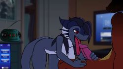 animated anthro blowjob gameplay_mechanics myrtle scalie tagme video