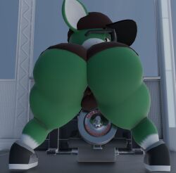 3d 3d_(artwork) anthro anus anus_outline athletic_wear baseball_cap big_butt bottomwear bulge butt butt_focus canid canine canis chihuahua clothing digital_media_(artwork) domestic_dog eyewear fan_character femboy footwear freckles gaia glasses gym gym_bottomwear gym_shorts hat headgear headwear hi_res huge_butt kirby_animatez looking_back male mammal puffy_anus rear_view sega shoes shorts sneakers solo sonic_(series) sonic_the_hedgehog_(series) thick_thighs toy_dog vincent_(onyxsplash)
