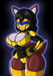 1girls belyasnikov big_breasts boob_window breasts bumblebee_(transformers) busty child_bearing_hips cosplay curvy curvy_figure female female_only giant_breasts gigantic_breasts hands_on_hips huge_breasts large_breasts oc original_character plump_thighs reed_(jaredknndy2) stockings thick_thighs thighhighs thighs thunder_thighs transformers wide_hips