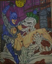 anal_sex batman:_arkham_asylum batman_(series) batwoman clothing dc dc_comics defeated defeated_heroine earth_11 femsub fighting joker maledom nipples princeadam pubic_hair rape ripped_clothing rule_63 torn_clothes traditional_media_(artwork)