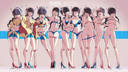 1girls ass back belly black_hair blue_eyes boobs breasts cleavage clothed coat completely_naked completely_nude confidently_naked dominatrix elesa elesa_(pokemon) elesa_(pokemon_bw2) full_body game_freak getting_naked grin gym_leader hair_ornament headphones high_heels highres human human_only innie_pussy jojo_reference long_legs looking_at_viewer meme midriff naked naked_footwear naked_heels navel nintendo nipples nude pointing pokemon pokemon_bw2 pose posing pussy removing_clothing shirt shoes short_hair shorts smile smug stripping striptease taking_clothes_off tank_top text text_focus thick_thighs thigh_gap twintails undressing vagina vivivoovoo whip white_background wide_hips wink