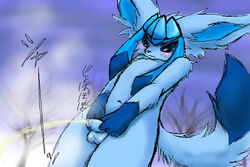 anthro blush camiod color day fur furry glaceon male male_only nude outdoor_pee outdoors peeing penis pokémon_(species) pokemon pokemon_(species) solo tagme urinating urinating_male urine urine_stream