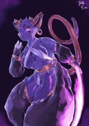 2026 anthro armwear biped black_armwear black_clothing black_ears black_gem black_legwear breasts camel_toe clothed clothed_anthro clothed_female clothing curled_tail dated ear_piercing ear_ring eyelashes female female_anthro forehead_gem gem generation_3_pokemon glistening glistening_body glowing glowing_eyes gold_belt grumpig hi_res holding_melee_weapon holding_object holding_sword holding_weapon laurel_wreath legwear lips looking_at_viewer mammal medium_breasts melee_weapon mouth_closed nintendo piercing pink_eyes pink_inner_ear pink_tail pokemon pokemon_(species) pokemorph pupils purple_body ring_piercing signature skimpy skindentation snout solo standing suine sword tail thick_thighs topwear weapon white_clothing white_nose white_pupils white_topwear yultzr