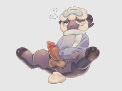 anthro anthropomorphic dark_skin erect_penis erection horns horns_and_hooves male nimbus_(toons_universe) penis scarf self_upload sheep solo sweater toons_universe tripndeath