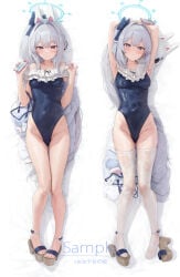 1girl :o absurdres akita_hika animal_ear_headphones animal_ears ankle_bow ankle_ribbon arm_out_of_sleeve armpits arms_up bare_shoulders blue_archive blue_halo blue_one-piece_swimsuit blush bow breasts casual_one-piece_swimsuit cellphone cellphone_photo commentary_request covered_navel covered_nipples dakimakura_(medium) fake_animal_ears feet female female_only frilled_one-piece_swimsuit frills full_body grey_eyes half-closed_eyes halo headphones headset highleg highleg_one-piece_swimsuit highres holding holding_phone jacket leg_ribbon legs long_hair looking_at_viewer lotion_bottle miyako_(blue_archive) miyako_(swimsuit)_(blue_archive) multiple_views no_shoes off-shoulder_one-piece_swimsuit off_shoulder official_alternate_costume one-piece_swimsuit phone platform_heels platform_sandals rabbit_ear_headphones rabbit_ears ribbon sample_watermark sandals simple_background small_breasts smartphone swimsuit thighhighs thighs toenails toes towel transparent_bag unworn_headwear very_long_hair w_arms watermark wet wet_thighhighs white_background white_hair white_thighhighs