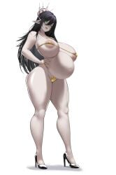 amidasketchbook big_ass big_breasts bikini black_hair gold_bikini goth goth_girl high_heels image indie_virtual_youtuber layna_lazar pale-skinned_female pale_skin pointy_ears pregnant pregnant_belly pregnant_female solo_female solo_focus thick_thighs virtual_youtuber