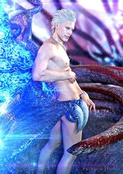 3d 3d_(artwork) clothes_removed devil_may_cry devil_may_cry_5 male male_only mo0nx solo solo_male transformation vergil white_hair